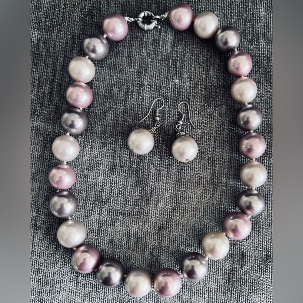 Vintage Pearl Necklace and Earring Set